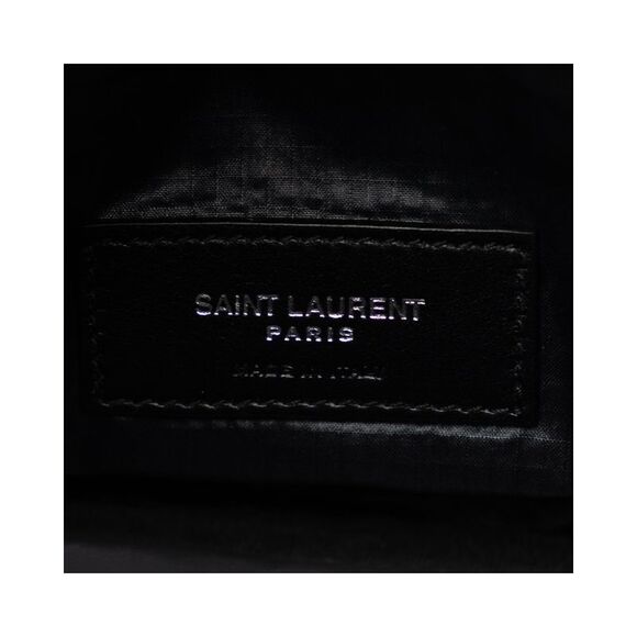 Pre Loved Saint Laurent Leopard Print Canvas Crossbody Bag Women White - Picture 6 of 8